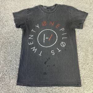 Twenty One Pilots Shirt Mens S Black Graphic Crew Neck Cotton Jersey Tagless